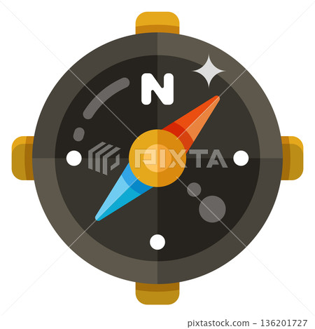 A compass with the letter N on it A compass with the letter N on it 136201727