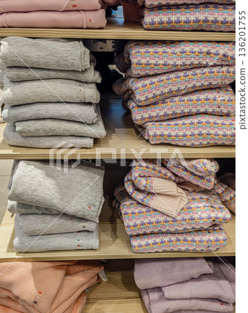 Stacked Pastel Sweaters Vertical View Stacked Pastel Sweaters Vertical View 136201755