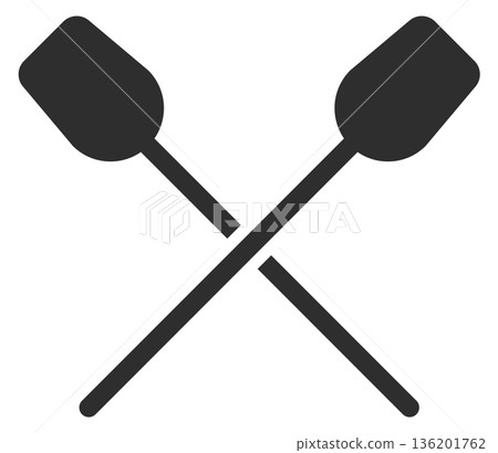 Two paddles are crossed over each other Two paddles are crossed over each other 136201762
