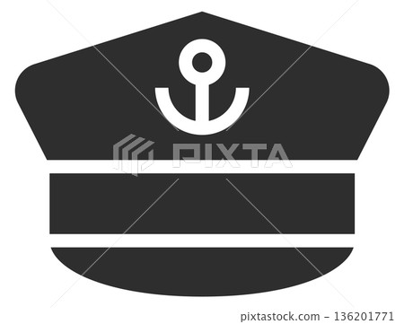A black hat with a white anchor on it 136201771