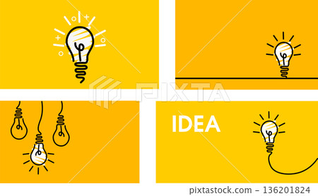 light bulb. the idea is business. abstract light bulb on a white background. create a cover or poster. 136201824