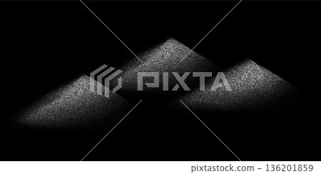 Sand dune landscape in grainy design. Salt piles isolated on black background. Heaps of sugar. White grain crystals. Abstract vector illustration set Sand dune landscape in grainy design. Salt piles isolated on black background. Heaps of sugar. White grain crystals. Abstract vector illustration set 136201859