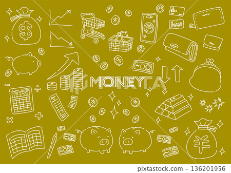 手繪的與金錢相關的物品插圖集 手繪的與金錢相關的物品插圖集 136201956