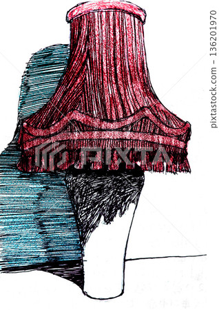 European antique hotel lamp hand-drawn pen drawing European antique hotel lamp hand-drawn pen drawing 136201970