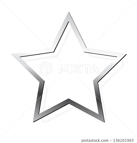 Silver star photo frame on white background. Steel game button. Blank space for picture, painting, card. 3d realistic chrome empty template vector illustration. Simple object mockup Silver star photo frame on white background. Steel game button. Blank space for picture, painting, card. 3d realistic chrome empty template vector illustration. Simple object mockup 136201983