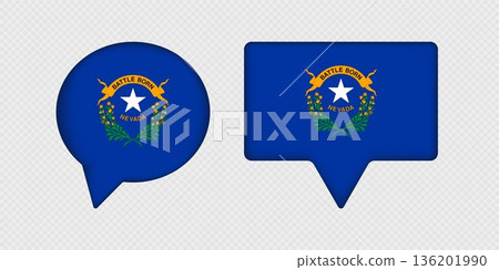 Flag of Nevada State in Speech Bubble. 136201990