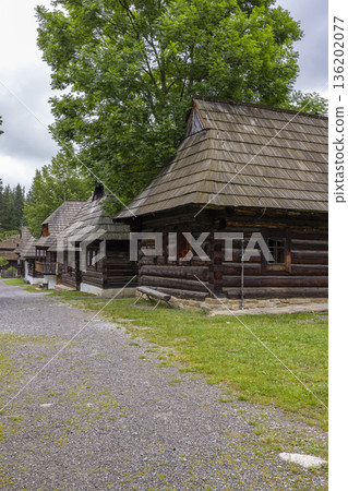 Traditional Slovak wooden houses in Zuberec Orava Village Museum Traditional Slovak wooden houses in Zuberec Orava Village Museum 136202077
