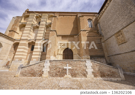 Santo Clara Royal Monastery Tordesillas architecture with stone cross 136202106