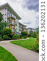 Low rise residential buildings on overcast day in British Columbia, Canada 136202131