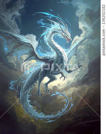 Wind Dragon from Another World. AI-Generated Wind Dragon from Another World. AI-Generated 136202182