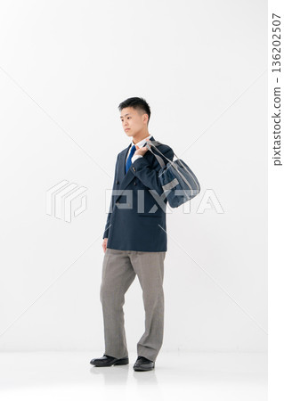 Boys, high school student, uniform, school bag 136202507