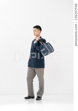 Boys, high school student, uniform, school bag Boys, high school student, uniform, school bag 136202508