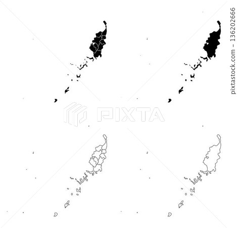 Palau Outline and Solid Fill Map Set. 136202666