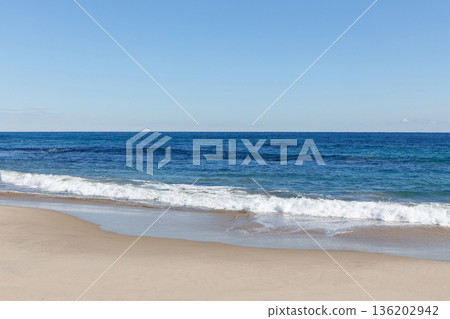 藍色的大海和沙灘 136202942