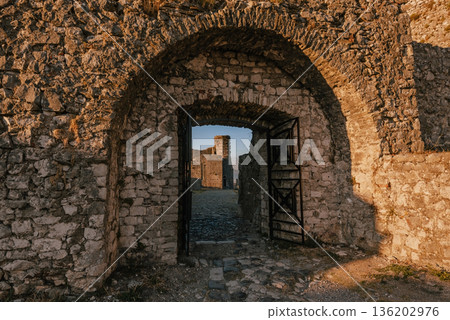 Rozafa Castle Gate and Inner Courtyard in Shkoder Rozafa Castle Gate and Inner Courtyard in Shkoder 136202976