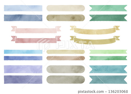 Watercolor-style muted color heading background set Watercolor-style muted color heading background set 136203068