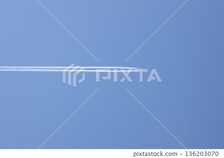 Airplane flying blue sky Airplane flying blue sky 136203070