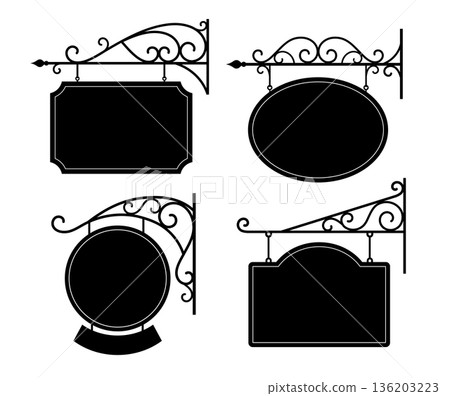 European-style iron sign frame set 136203223