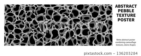 Seamless Pebble Texture Pattern with Abstract Shapes. Organic Retro Background in a vector illustration Seamless Pebble Texture Pattern with Abstract Shapes. Organic Retro Background in a vector illustration 136203284