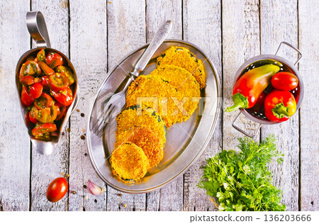 Zucchini Grilled on metal plate Zucchini Grilled on metal plate 136203666