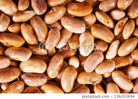 Raw Beans background, white beans on a table Raw Beans background, white beans on a table 136203694