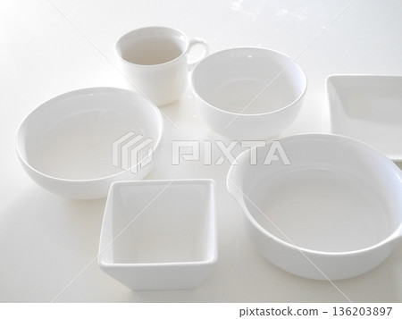 White dishes White dishes 136203897