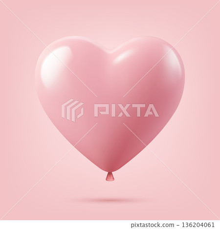 Vector 3d Pink Heart Balloon Icon. Glossy 3d Valentine Love Balloon. Romantic Party Decoration for Wedding and Holiday Design Vector 3d Pink Heart Balloon Icon. Glossy 3d Valentine Love Balloon. Romantic Party Decoration for Wedding and Holiday Design 136204061