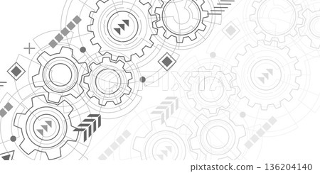 Technological white background. New technologies. Gears. Engineering industry. Vector illustration . Technological white background. New technologies. Gears. Engineering industry. Vector illustration . 136204140