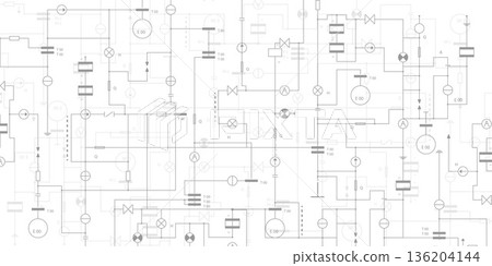 Electrical diagram. Technical drawing. Engineering industry. Vector illustration . Electrical diagram. Technical drawing. Engineering industry. Vector illustration . 136204144