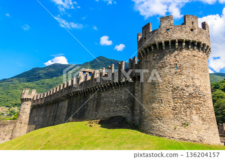 Montebello Castle in Bellinzona, Switzerland. UNESCO World Heritage Site 136204157