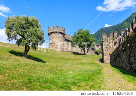 Montebello Castle in Bellinzona, Switzerland. UNESCO World Heritage Site 136204168