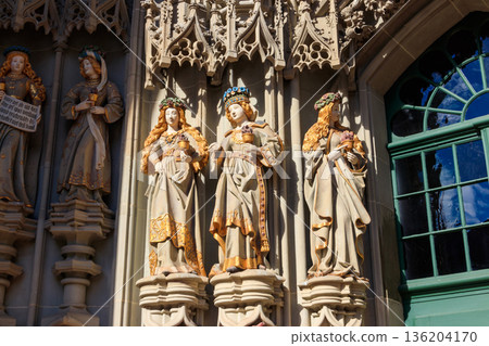 Details of the main portal of Bern cathedral (Bern Minster), Switzerland Details of the main portal of Bern cathedral (Bern Minster), Switzerland 136204170
