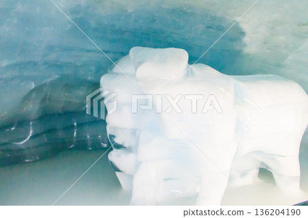Ice sculptures in Ice Palace of Jungfraujoch Station in Switzerland Ice sculptures in Ice Palace of Jungfraujoch Station in Switzerland 136204190