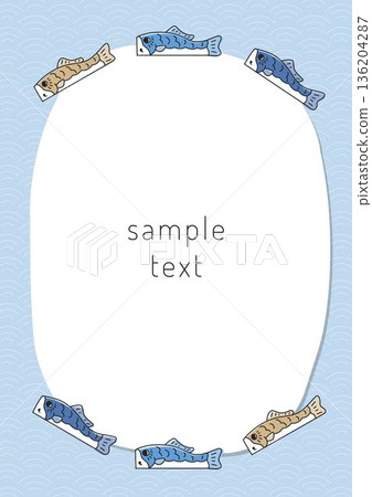 兒童節素材：鯉魚彩帶框架 136204287