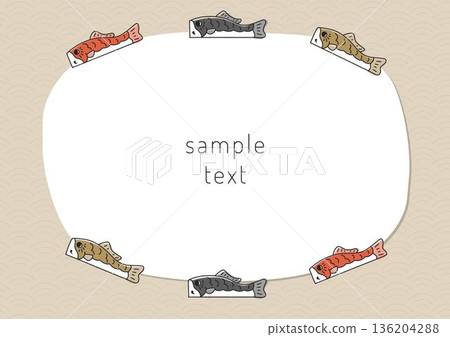 兒童節素材:鯉魚彩帶框架 兒童節素材:鯉魚彩帶框架 136204288