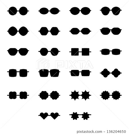 Glasses Icon Set - Glyph  136204650