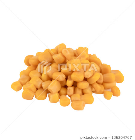 Yellow Grain Corn on Isolated Background	 136204767