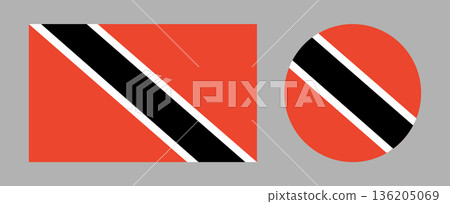 Trinidad and Tobago circle, rectangle flag icons set. Round National Trinidad and Tobago flag badges. Flags button, sticker, background collection. Trinidad and Tobago circle, rectangle flag icons set. Round National Trinidad and Tobago flag badges. Flags button, sticker, background collection. 136205069
