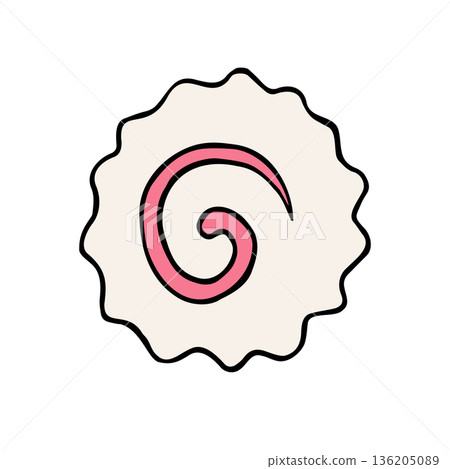 Vector hand drawn sketch doodle outline Narutomaki Vector hand drawn sketch doodle outline Narutomaki 136205089