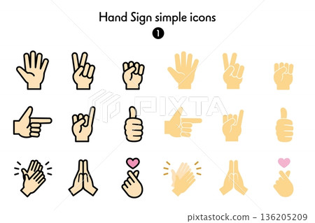 Simple Icon Collection Hand Sign 1 136205209