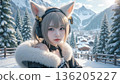 Cat-eared Girl in Winter 136205227