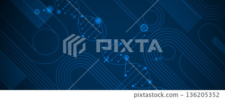 Futuristic science and medical background, DNA strands, connected neural web Futuristic science and medical background, DNA strands, connected neural web 136205352