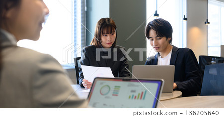 Data analysis meeting in the office 136205640