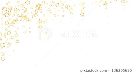 Twinkle stars scattered around randomly, flying, falling down, floating. Christmas celebration concept. Festive stars vector illustration on white background. Twinkle stars scattered around randomly, flying, falling down, floating. Christmas celebration concept. Festive stars vector illustration on white background. 136205650