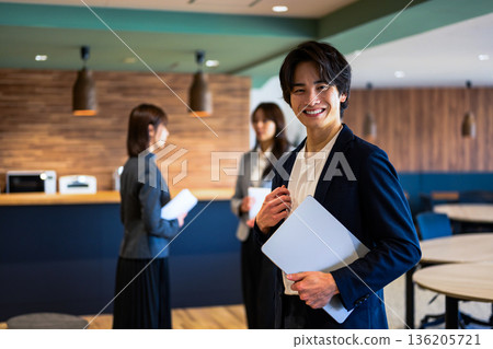 Smiling man and office Smiling man and office 136205721