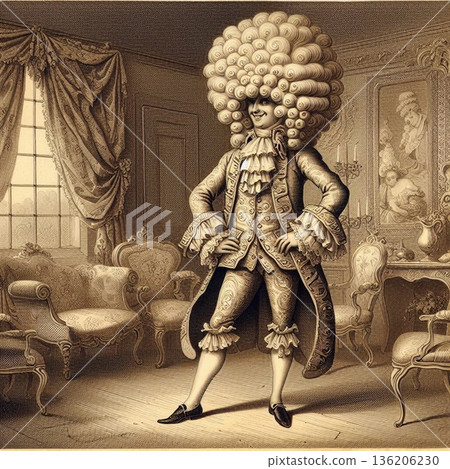 English aristocrat dressed in Rococo Macaroni style 136206230