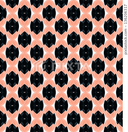 Watercolor Geometric Seamless Pattern with Coral and Black Abstract Triangles Watercolor Geometric Seamless Pattern with Coral and Black Abstract Triangles 136206317