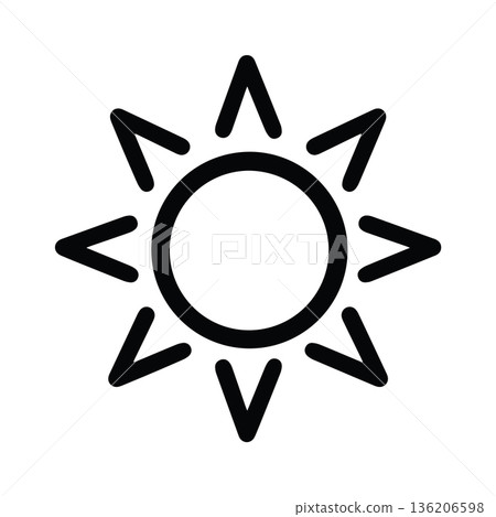Sun icon Hand Drawn Thick Black Lines Sun icon Hand Drawn Thick Black Lines 136206598