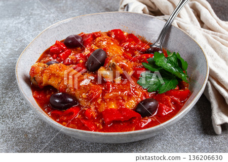 Pollo alla romana, Roman chicken, homemade, no people, Pollo alla romana, Roman chicken, homemade, no people, 136206630
