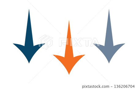 Down Arrow Icons Illustration in Blue Orange and Gray Minimal Flat Style for Navigation Direction Pointer Interface Design Elements Down Arrow Icons Illustration in Blue Orange and Gray Minimal Flat Style for Navigation Direction Pointer Interface Design Elements 136206704